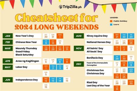 LIST: 2024 Holidays and Long Weekends in the Philippines .